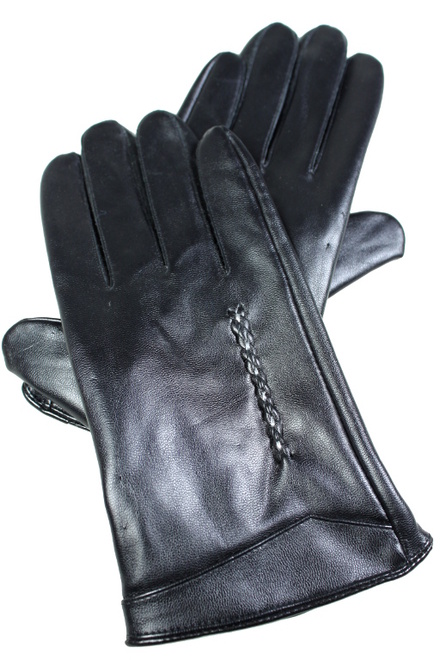 Lady rukavice z umelej kože čierna veľkosť: L
