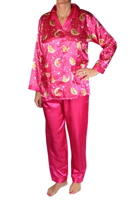 Mirell dámske saténové pyžamo ružová veľkosť: M