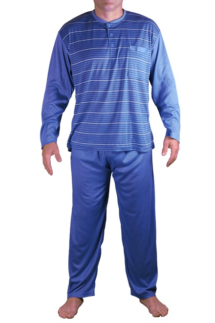 Artur pánske pyžamo s dlhým rukávom V1948 šedomodrá veľkosť: M