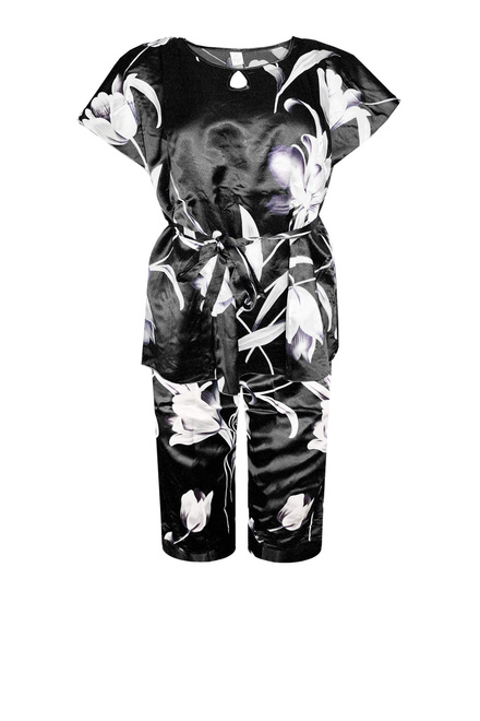 Zoe saténové letné pyžamo 204 čierna veľkosť: XL