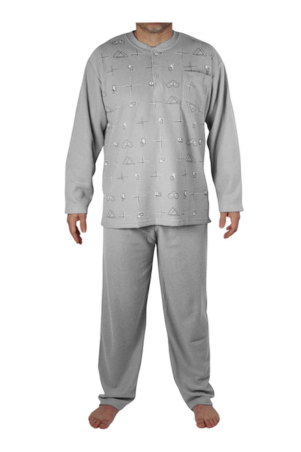 Michal froté pyžamo pánske V1512 šedomodrá veľkosť: 3XL