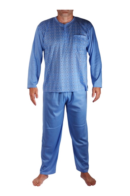 Jindrich dlhé pyžamo pánske V2338 modrá veľkosť: 3XL