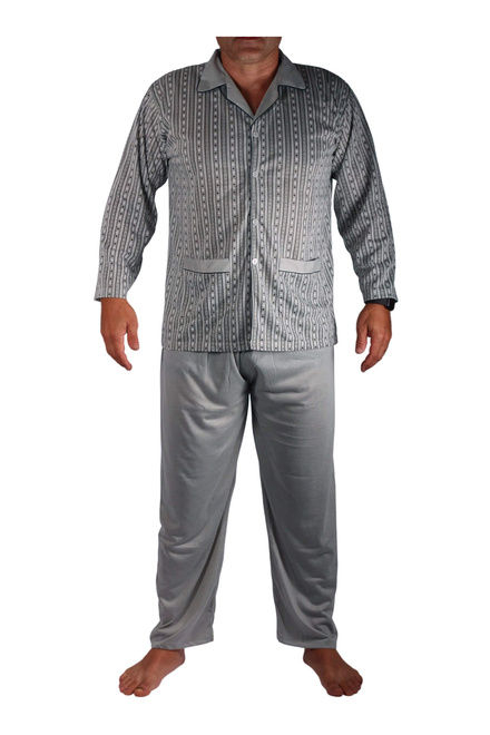 Zdislav pánske pyžamo na gombíky šedá veľkosť: L