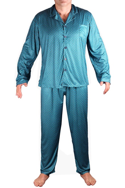 Adam pánske pyžamo na gombíky 695 olivová zelená veľkosť: L