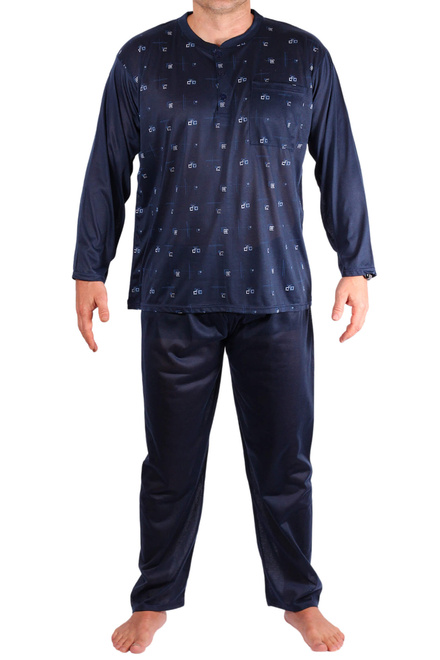 Libor pánske pyžamo s dlhým rukávom 1-OGD-145 šedomodrá veľkosť: L