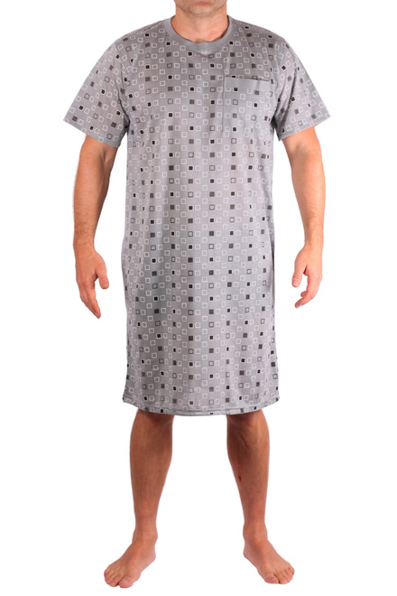 Leon pánska nočná košeľa s krátkym rukávom svetlošedá veľkosť: XL