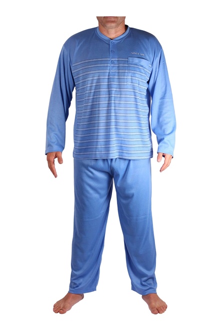 Johan pánske pyžamo s dlhým rukávom V2003 tmavo modrá veľkosť: XXL