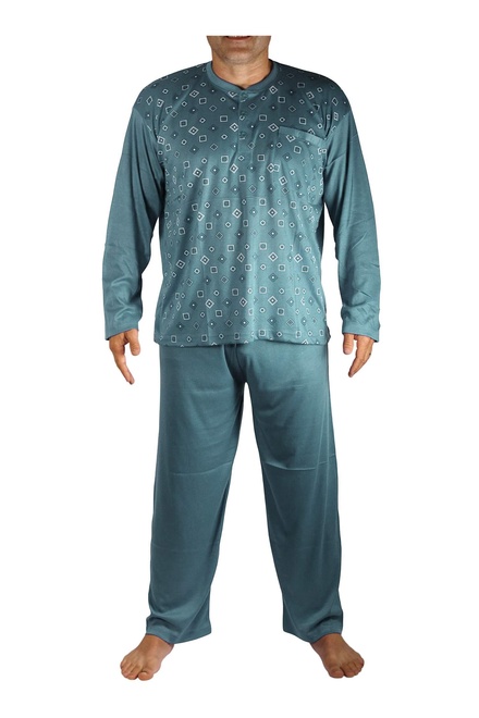 Vláďa pánske pyžamo dlhý rukáv V1497 šedomodrá veľkosť: 3XL