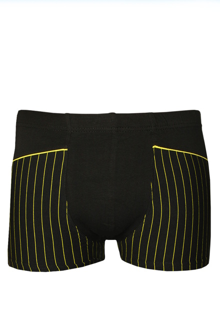 Boxerky Pesail - čierne so žltými prúžkami čierna veľkosť: 3XL