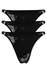 Armanda vysoké čipkované tangá B23 - 3 bal čierna veľkosť: XL