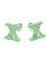 X - náušnice s kamienkami zelená