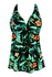 Nice Floral plavkové šaty tankiny vystužené košíčky S136-14 zelená veľkosť: L