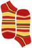 Bellinda ponožky - pruhované členkové bavlnené červená veľkosť: 35-38