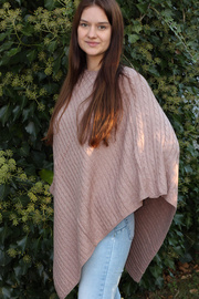 Lea Pink women's knitted poncho