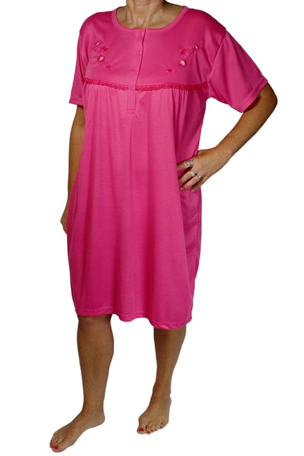Jeronima dámska nočná košeľa s výšivkou tmavo ružová veľkosť: XL