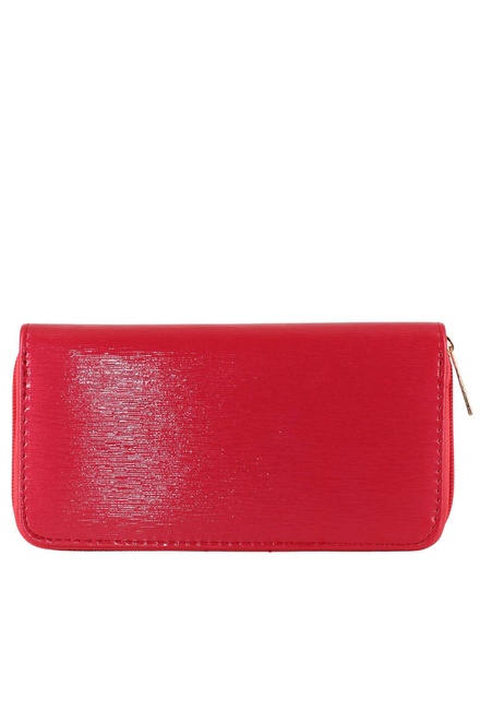 Shiny koralová dámska peňaženka na zips 11614-2 červená