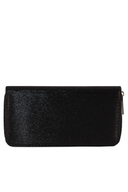 Shiny black dámska peňaženka na zips 11614-2