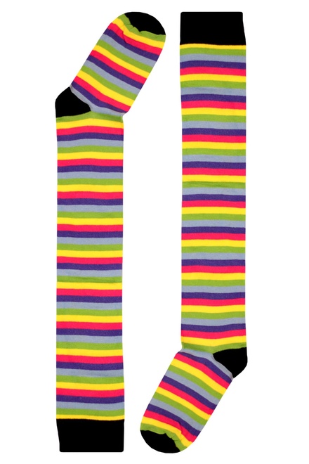 Stripes pruhované podkolenky - nad kolena viacfarebná veľkosť: 36-40