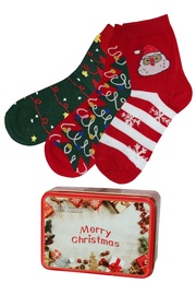 Merry Christmas ponožky v dárkovom balení - 3 páry