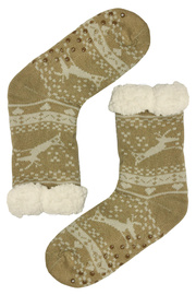 Capelli khaki chlpaté zimné ponožky B01