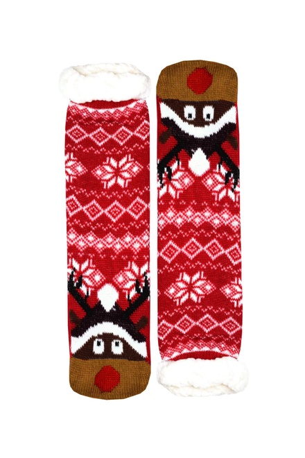Deer vianočné ponožky termo so sobom detské CW232 tmavo červená veľkosť: 31-34