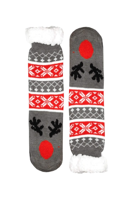 Christmas style ponožky s baránkom detské CW232 tmavo šedá veľkosť: 31-34