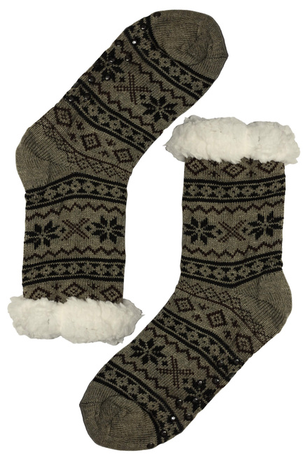 Zimné ponožky s baránkom grey MC116