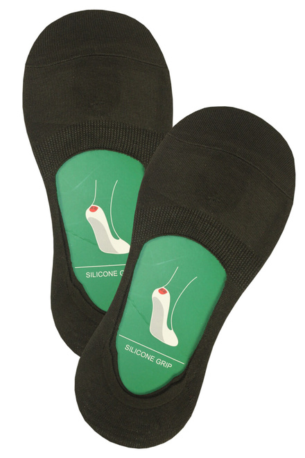 Skryté bambusové ponožky Silicone Grip čierna veľkosť: 35-38