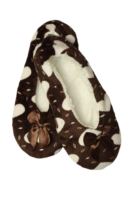 Irma brown dámske papuče so srdiečkami hnedá veľkosť: 35-38