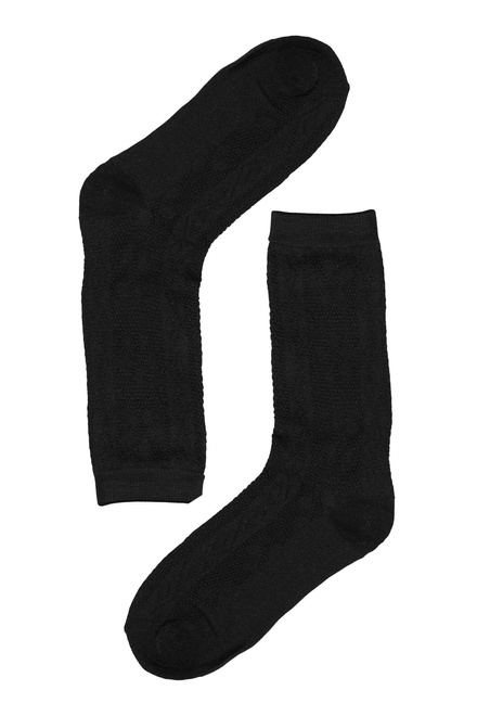 Vzorované dámske ponožky bavlna SK-236 čierna veľkosť: 39-41