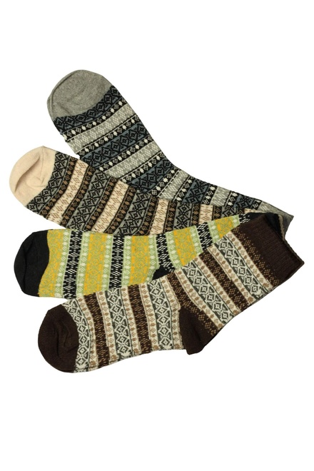 Pánske vlnené ponožky YB-1024 - 3 páry viacfarebná veľkosť: 43-46