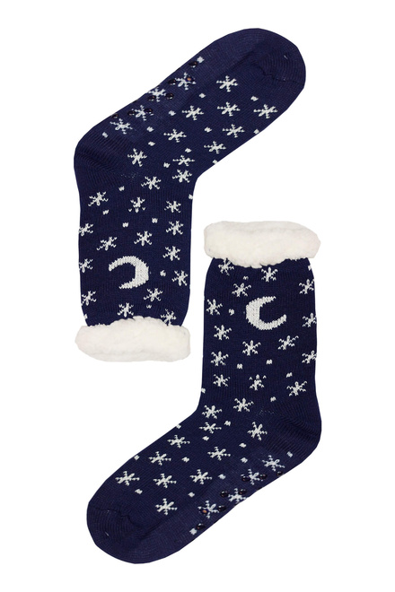 Mounty blue hrejivé ponožky baránok WW058 tmavo modrá veľkosť: 35-38