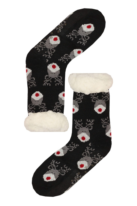 Mounty black hrejivé ponožky baránok WW058 čierna veľkosť: 35-38