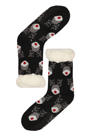 Mounty black hrejivé ponožky baránok WW058