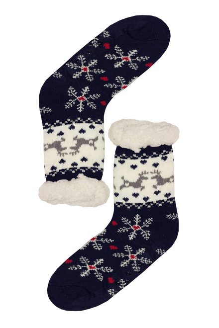Mounty dark hrejivé ponožky baránok WW058 tmavo modrá veľkosť: 38-42