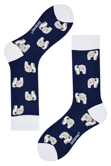 Polar bear veselé ponožky vysoké 042 tmavo modrá veľkosť: 36-40