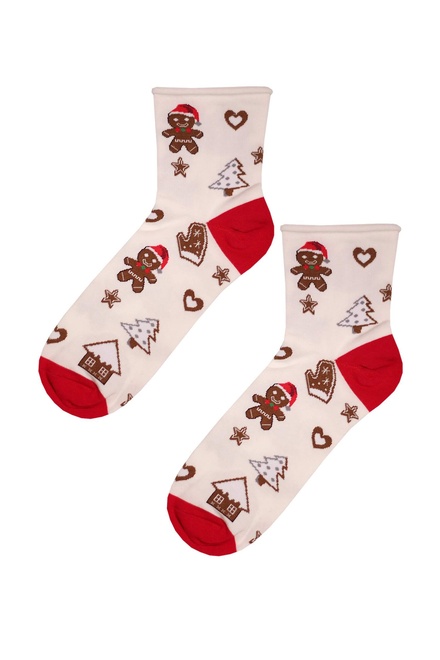 Perníček vianočné ponožky voľný lem  krémová veľkosť: 35-37