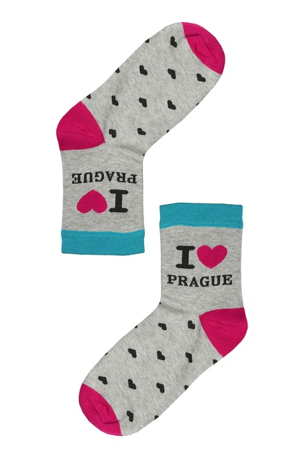 Praha ponožky s nápisom  šedá veľkosť: 35-37
