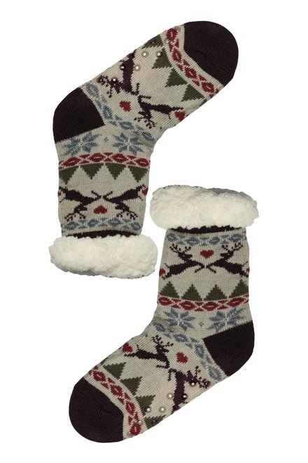 Dámske ponožky hrejivé s baránkom M040 viacfarebná veľkosť: 35-38