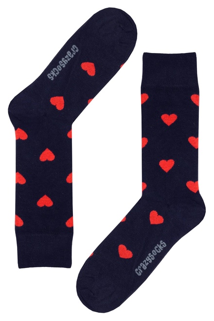 Valentínské ponožky so srdiečkami tmavo modrá veľkosť: 44-47