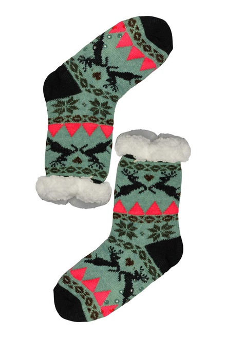 Dámske ponožky Green s baránkom M040 svetlozelená veľkosť: 35-38
