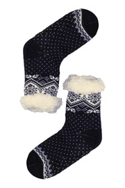 Lamb tmavomodré hrejivé ponožky s baránkom 2138