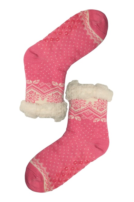 Lamb ružové hrejivé ponožky s baránkom 2138 ružová veľkosť: 37-39