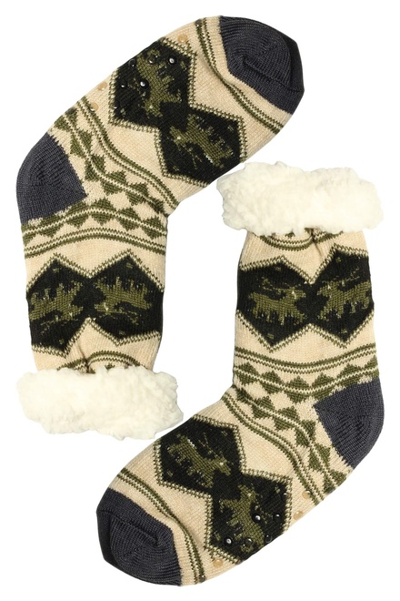 Teplé ponožky s baránkom B01 béžová veľkosť: 39-42