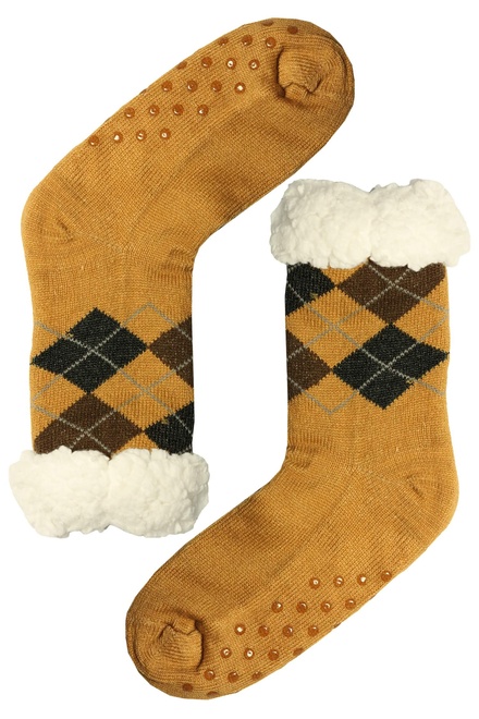Teplé zimné ponožky karamelové B01