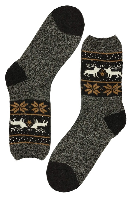Teplé ponožky alpaka so vzorom