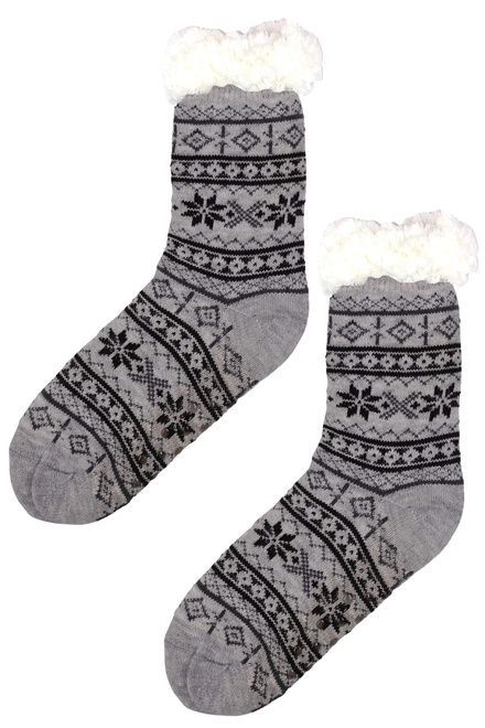 Snowy grey huňaté ponožky baránok MC 113