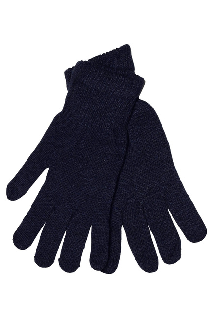 Jesenné pletené rukavice hrejivé tmavomodré R226PM tmavo modrá