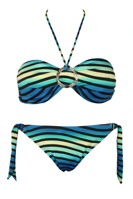 Great Stripes plavky dvojdielne - výpredaj fialová veľkosť: 42