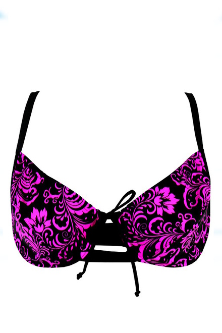 Macao Pink dámske plavky vrchný diel S484a čierna veľkosť: 3XL